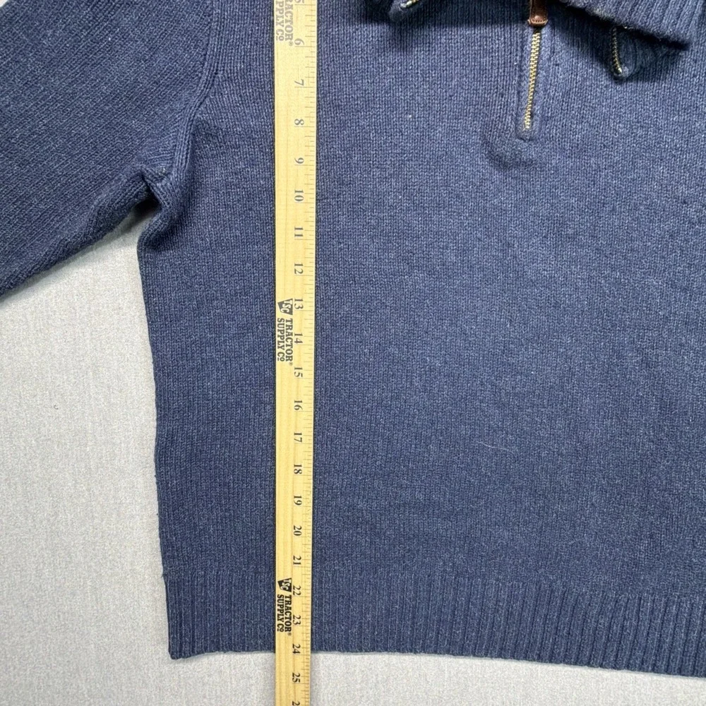 Polo by Ralph Lauren 1/4 Zip Sweater Mens Large Blue Silk Cashmere Knit Preppy‎